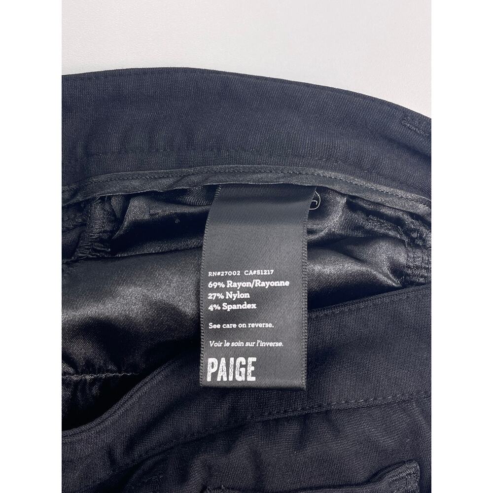PAIGE Black Stretch Skinny Jeggings Zip Pocket Pants Size 29 - Picture 5 of 11